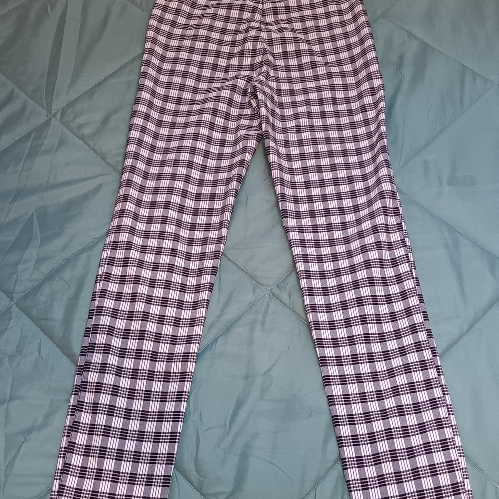 Garage Black and White Plaid Pantsuit